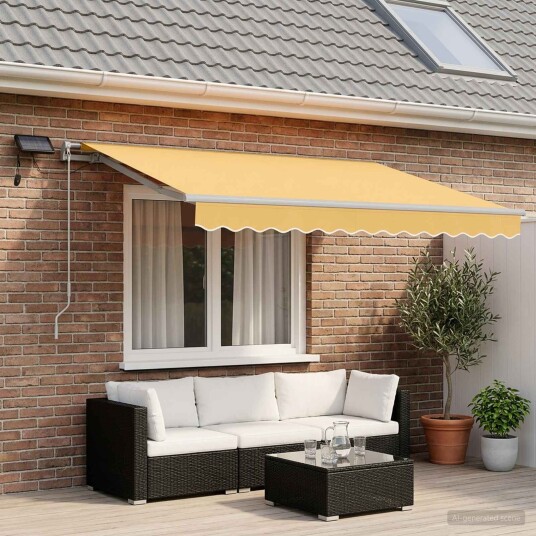 vidaXL Uttrekkbar markise sand 400 × 350 cm Stoff og Aluminium