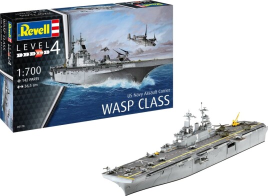 Revell 05178 USS Wasp 1:700 Modellskip Byggesett med 142 Deler