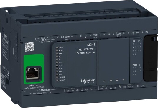 Schneider Electric TM241CEC24T Styreenhet Digital, 24 Vdc 14 Innganger, 10 Utganger