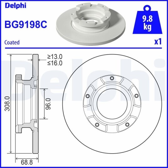 Bremseskive DELPHI BG9198C