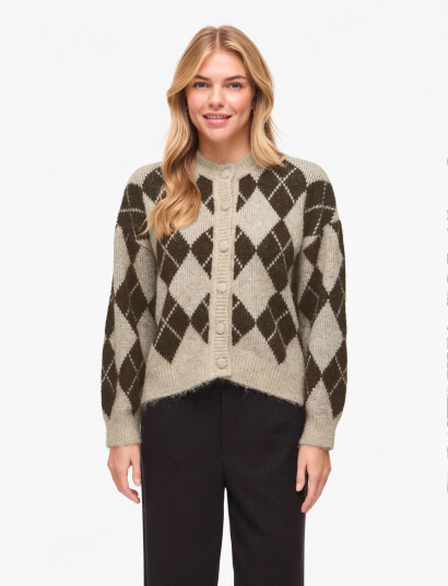 Vila Vikarley L/S Button Detail Cardigan Brown S Vila Vikarley L/S Button Detail Cardigan Brown S