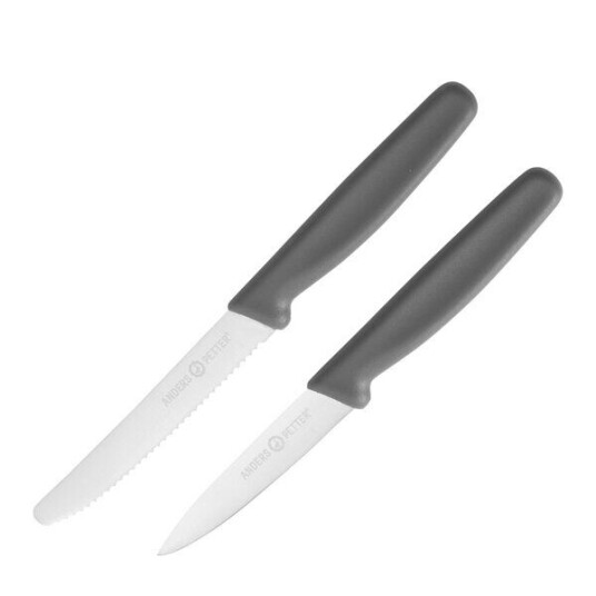 Anders Petter - Steel Essentials knivsett 21 cm 2 stk grå