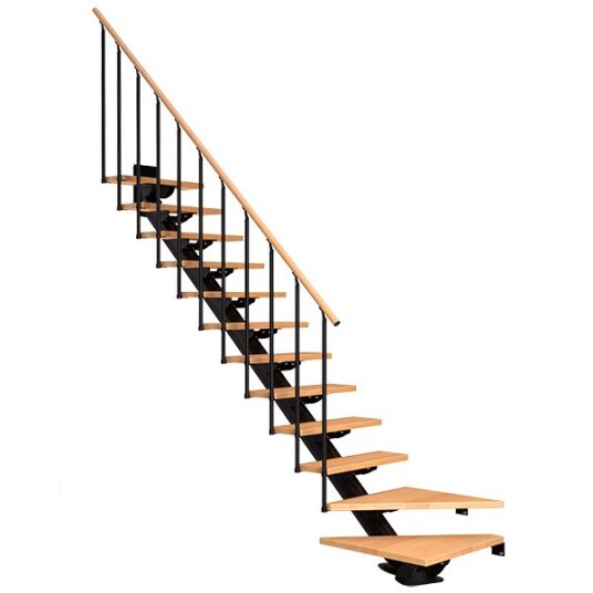 Dolle Sydney L trapp Svart 9005 classic Ii oljeret Bøk 85 12 Loddret Høyde 240 292cm