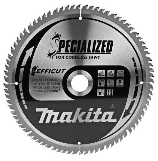 Makita Sirkelsagblad 260x30x80t Efficut