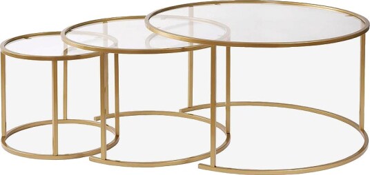 HomitisSalongbordsett Aurum TripleGullSofabord