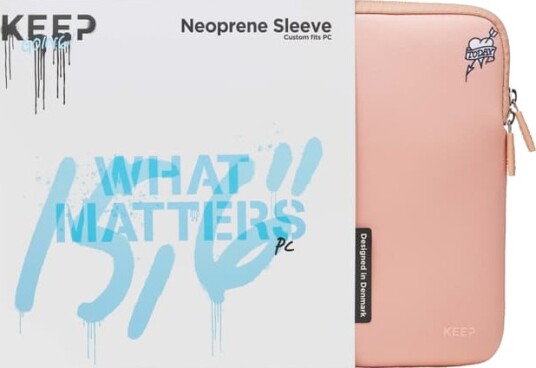 KEEP 15,6 neoprenetui for bærbar PC (monkey coral pearl)
