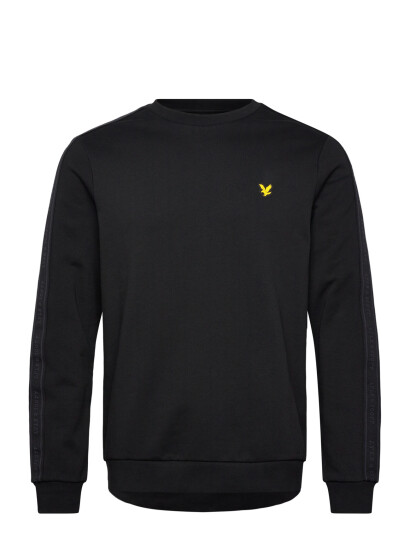 Lyle & Scott Sport Jacquard Tape Crew Neck   Black   XXL