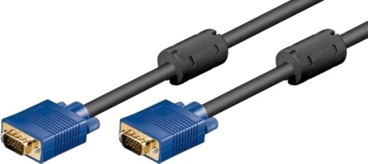 Goobay 15m VGA-kabel med gullkontakter, svart