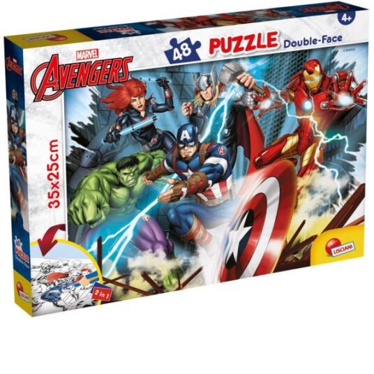 Lisciani Dobbeltsidet Puslespil 48 Brikker Marvel Avengers