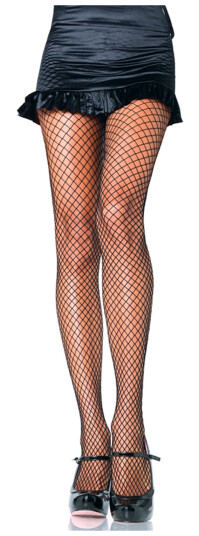 Leg Avenue Lycra Netting Strømpebukser       - Svart - One Size