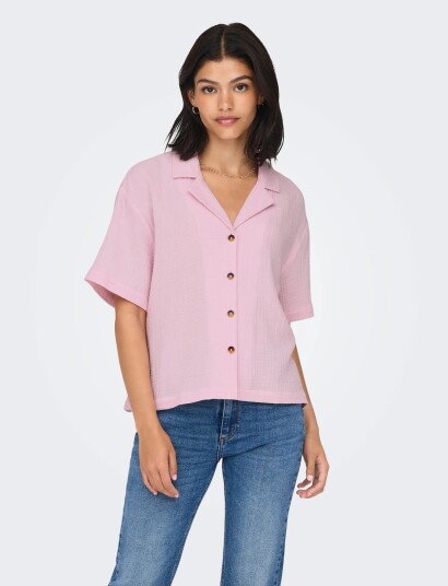 JDY Jdytheis Life 2/4 Loose Shirt Wvn Noos Pink S