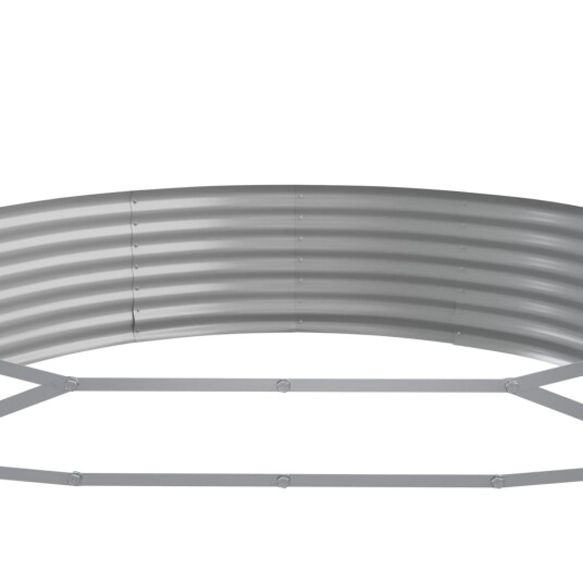 vidaXL Plantekasse pulverlakkert stål 373x140x36 cm sølv