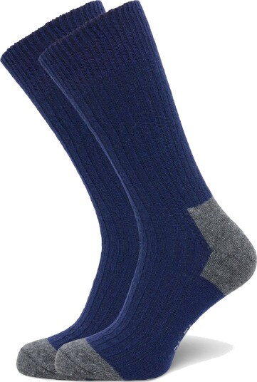 Alpacasocks&Co Merino Cashmere Ribbed Crew 1 Pack   Navy   45 48