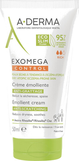 A-Derma Exomega Control Ansiktskrem 50 ml for Sensitiv og Tørr Hud