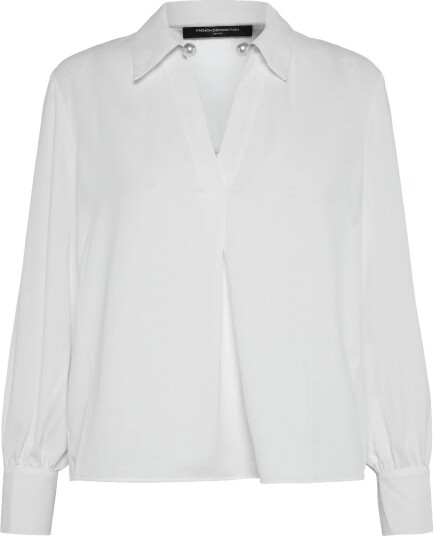 French Connection Arezzo Ballon Sleeve Shirt   White   S
