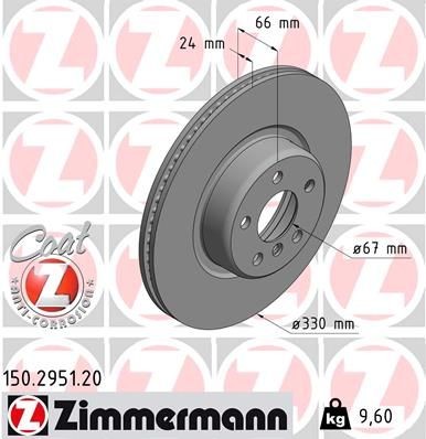 Bremseskive ZIMMERMANN 150.2951.20 Bremseskive ZIMMERMANN 150.2951.20