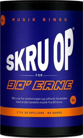 Skru Opp Musikken Bingo Brettspill 15+ År 90-Talls Hits