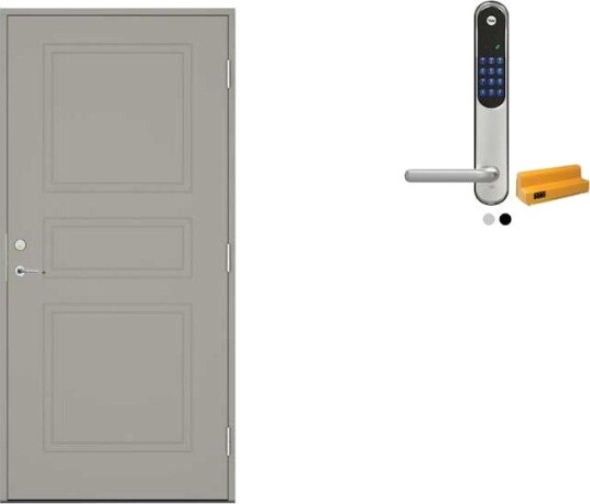 Ytterdør Swedoor Clever-Line+ Tyresta med Yale Doorman Classic Home