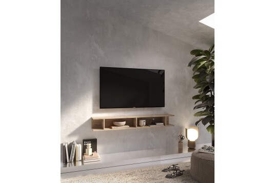 Vegghylle Monaco 138x21 cm Beige