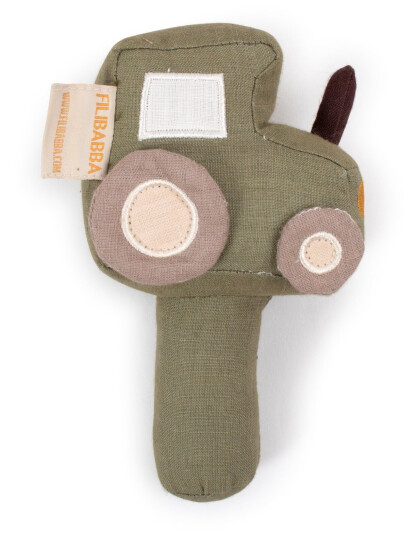 FILIBABBA Linen rattle Tractor FI-02809