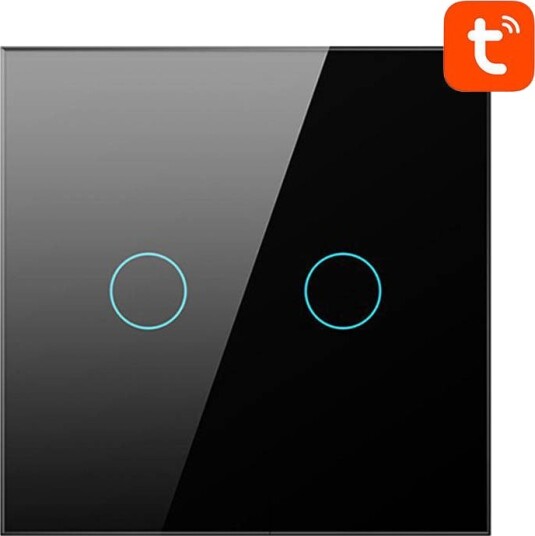 Avatto LZTS02-EU-B2 Smart Lysbryter 2-veis uten Nøytralleder (ZigBee/Tuya) Sort