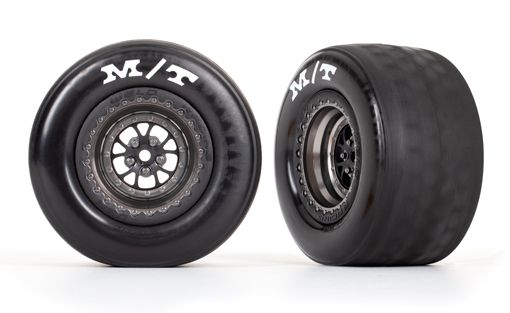 Traxxas 9475A Tires & Whels Rear Matt Black Chrome 2 Drag Slas