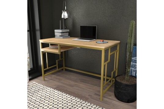 Vinresk Skrivebord 60x74,8x120 cm Gull/Brun