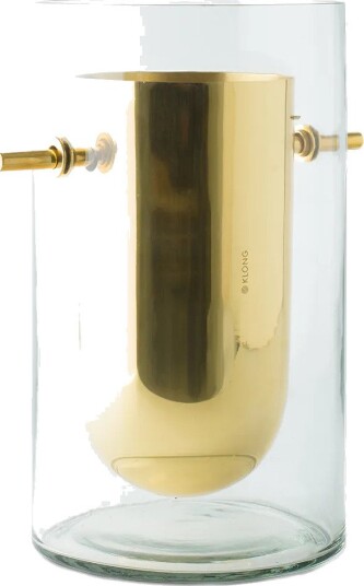 Klong Alba Cylinder Vase Munnblåst glass og messing