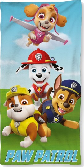 Licens Paw Patrol håndkle   70x140 cm   100% bomull   Mykt badehåndkle med Rubble Skye Chase og Marshall