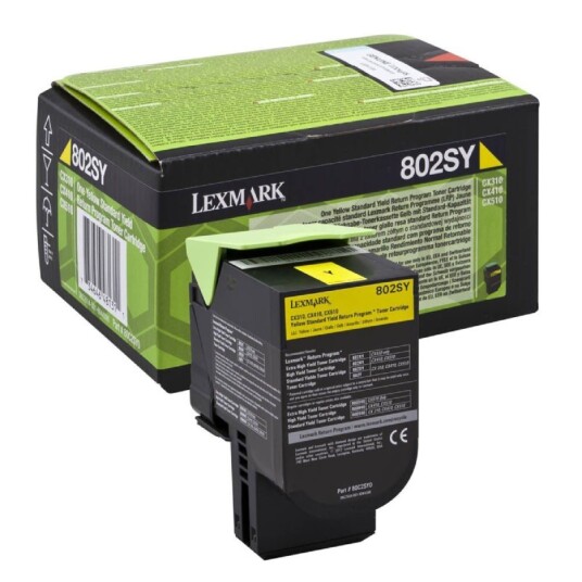 Lexmark 802SY Y Toner - 80C2SY0 Original - Gul 2000 sider Lexmark 802SY Y Toner - 80C2SY0 Original - Gul 2000 sider