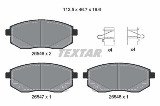 Bremseklosser TEXTAR 2654601 Bremseklosser TEXTAR 2654601