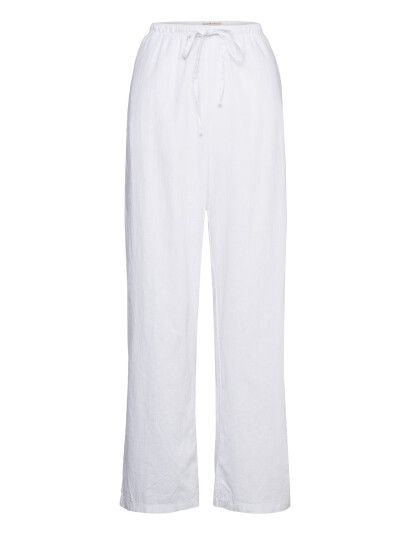 Gina Tricot Linen Blend Trousers - White - L Gina Tricot Linen Blend Trousers - White - L
