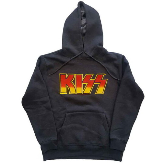 Kiss KISS Unisex Pullover Hoodie: Classic Logo Charcoal Grey