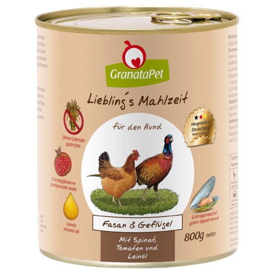 Granatapet Liebling'S Måltid 6 X 800 G Fasan Og Fjærkre