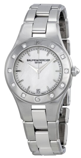 Baume & Mercier Dameklokke MOA10071 LINEA Sølvfarget/Stål Ø32
