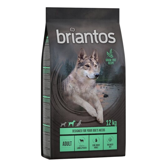 Briantos Spesialpris! 12/14 kg Tørrfôr Adult Lamm & Kartoffel Kornfri (12 kg)
