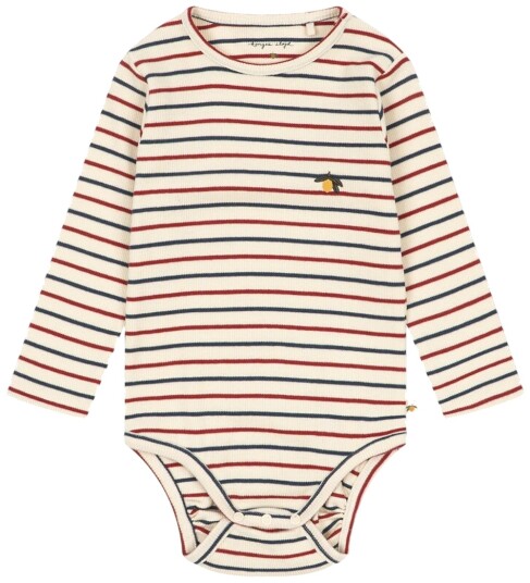 Konges Sløjd Body I/e   Rib   Voco Modal   Tricolor Bleu   Konges Sløjd   1 år (80)   Langermet Body Beige Hvit Marineblå Rød