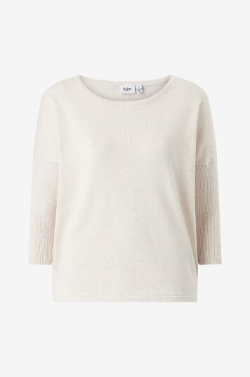 Saint Tropez - Genser med ribbet erme - Beige Saint Tropez - Genser med ribbet erme - Beige