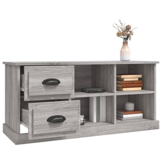 vidaXL TV-benk grå sonoma 102x35,5x47,5 cm konstruert tre
