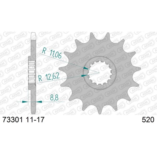 AFAM Framdrev 520 - KTM/HQ/Beta++, 15T Passer alle nyere EXC/SX/FE/FC