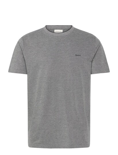 GANT 2 Tone Pique Ss Tshirt Grey XXL