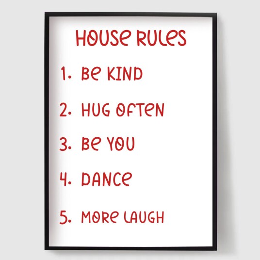 Namly Design Personalisert Plakat Tilpassede Husregler POSTERY9E4Z8