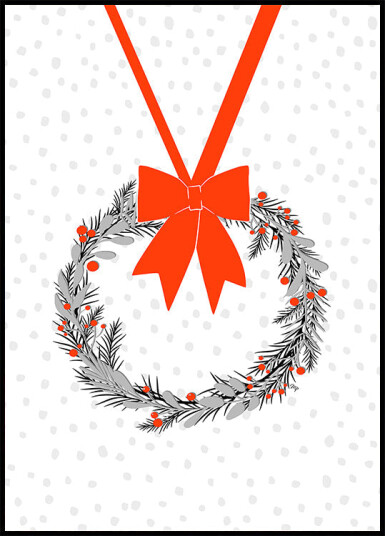Festive Wreath Joy Plakat Plakat / 21x30cm Festive Wreath Joy Plakat Plakat / 21x30cm