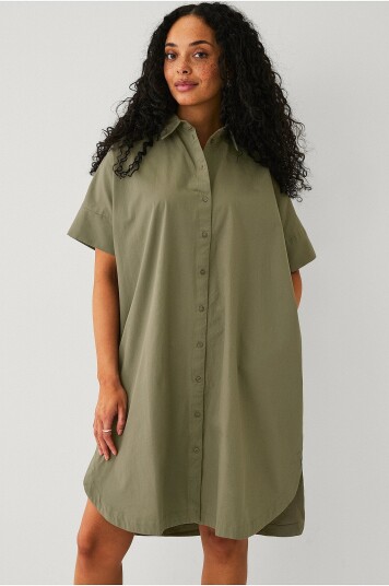 Selected FEMME - Kjole slfBlair 2/4 Short Shirt Dress - Grønn