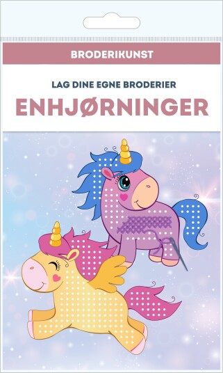 Hobbysett broderi enhjørning 2pk
