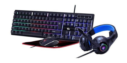 Gembird Gaming Ghost Tastatur- og Mussett med Hodesett og Musematte - Bakgrunnsbelyst - USB - Svart Gembird Gaming Ghost Tastatur- og Mussett med Hodesett og Musematte - Bakgrunnsbelyst - USB - Svart