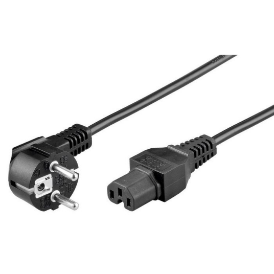 MicroConnect Strømkabel Schuko Vinklet C15 1m 1 Stykk SEN W128881243 Svart