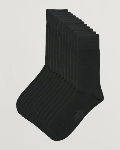Amanda Christensen 12-Pack True Cotton Socks Black