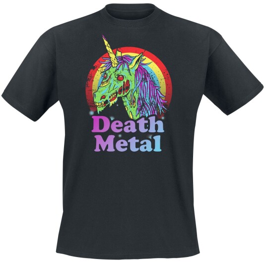 Fun Shirt Enhjørning T-skjorte Death Metal S til 3XL Herrer svart