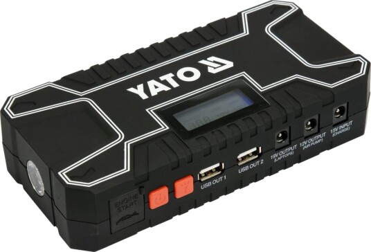 Yato 12000mAh Jump Starter med Powerbank i sort